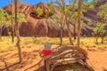 Uluru woman resting Royalty Free Stock Photo