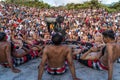 Uluwatu temple, Bali, Indonesia - January 2019: Kecak dance performed for public at Uluwatu Temple Royalty Free Stock Photo