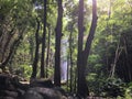 Uluwehi Falls, Secret Falls in Summer in Wailua on Kauai Island in Hawaii. Royalty Free Stock Photo