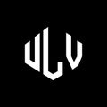 ULV letter logo design with polygon shape. ULV polygon and cube shape logo design. ULV hexagon vector logo template white and Royalty Free Stock Photo