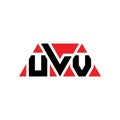 ULV triangle letter logo design with triangle shape. ULV triangle logo design monogram. ULV triangle vector logo template with red Royalty Free Stock Photo