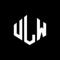 ULW letter logo design with polygon shape. ULW polygon and cube shape logo design. ULW hexagon vector logo template white and Royalty Free Stock Photo