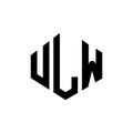 ULW letter logo design with polygon shape. ULW polygon and cube shape logo design. ULW hexagon vector logo template white and Royalty Free Stock Photo