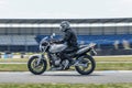 Ulyanovsk, Russia - June 23, 2018. Training race of motorcyclists on a motorcycle on a sports track. Motion blur