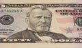 Ulysses Grant portrait on 50 dollar note.