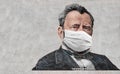 Ulysses S. Grant cut on new 50 dollars banknote with surgical mask Royalty Free Stock Photo