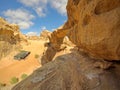 The Um Fruth Rock Bridge, Wadi Rum desert, Jordan Royalty Free Stock Photo