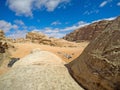 The Um Fruth Rock Bridge, Wadi Rum desert, Jordan Royalty Free Stock Photo