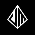 UM logo letters monogram with prisma shape design template