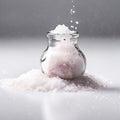 A pot of Himalayan salt, pink salt