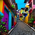 Linda IlustraÃ§Ã£o Colorida Desenho Favela Royalty Free Stock Photo