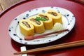 Umaki, japanese eel rolled omelet, Royalty Free Stock Photo