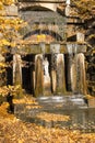 Uman, Ukraine - October 21, 2018: Landscape Park Sofiyivka. Waterfall and Grotto Tethys