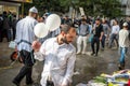 Rosh Hashanah, Jewish New Year 5777. Pilgrims of Hasidim in traditional festive attire celebrate mass in sity the Uman.