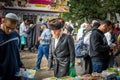 Rosh Hashanah, Jewish New Year 5777. Pilgrims of Hasidim in traditional festive attire celebrate mass in sity the Uman.