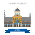 Umayyad Mosque in Damascus Syria vector flat attraction travel