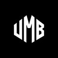 UMB letter logo design with polygon shape. UMB polygon and cube shape logo design. UMB hexagon vector logo template white and Royalty Free Stock Photo