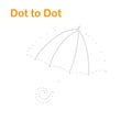 Umbrella accessory dot to dot fun educational game