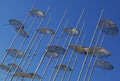 Umbrella art statue in Thessaloniki Greece