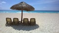 Umbrella in a beach in Cancun Royalty Free Stock Photo