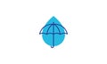 Umbrella with blue drop water logo vector symbol icon design graphic illustration Royalty Free Stock Photo