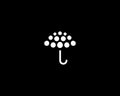 Umbrella from circles logo. Rain water protection symbol. Minimalistic black and white sign. Vector illustration. Royalty Free Stock Photo