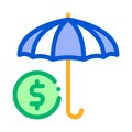 Umbrella with Color Sectors Icon Vector Outline Illustration Royalty Free Stock Photo