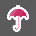 Umbrella colored sticker vector flat design. Vector icon umbrel