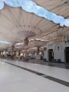 Umbrella construction on the square of Al-Masjid An-Nabawi or Prophet Muhammed Mosque