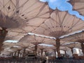 Umbrella construction on the square of Al-Masjid An-Nabawi or Prophet Muhammed Mosque