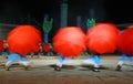 Umbrella dance: Fenghuang, Hunan Province, China