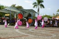 Umbrella dancer from Taiwan Royalty Free Stock Photo