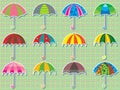 Umbrella Design Set Sticker Royalty Free Stock Photo