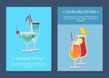 Umbrella Drinks Cocktail Party Invitation Poster