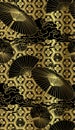 Umbrella fan japanese chinese design vector seamless pattern Royalty Free Stock Photo