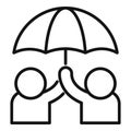 Umbrella friendship icon outline vector. Fun respect