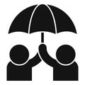 Umbrella friendship icon simple vector. Fun respect