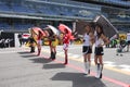 Umbrella Girl at Monza 2013 WSBK Royalty Free Stock Photo