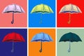 Umbrella Hand Drawing Vector Illustration. Pop Art Style.