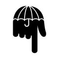 Umbrella hand pointer down logo.