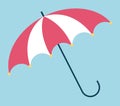 Parasol Opened Accessory with Handle Sign Vector