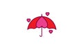 Umbrella with heart shape logo vector icon symbol graphic design illustration Royalty Free Stock Photo