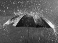 Umbrella in heavy rain Royalty Free Stock Photo