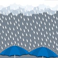 Umbrella heavy rain drop cloud vector Royalty Free Stock Photo