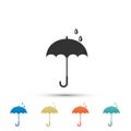 Umbrella icon isolated on white background. Set elements in colored icons. Flat design. Vector Royalty Free Stock Photo