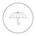 Umbrella icon in outline style isolated on white. England country symbol.