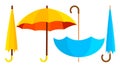 Umbrella Icon Vector. Opened And Closed. Autumn Rain Concept. Isolated Cartoon Illustration Royalty Free Stock Photo