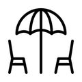 Umbrella vector thin line icon