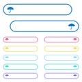 Umbrella icons in rounded color menu buttons