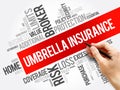 Umbrella Insurance word cloud collage